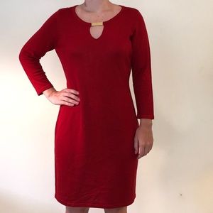 Calvin Klein Knit Dress w/Gold accent bar